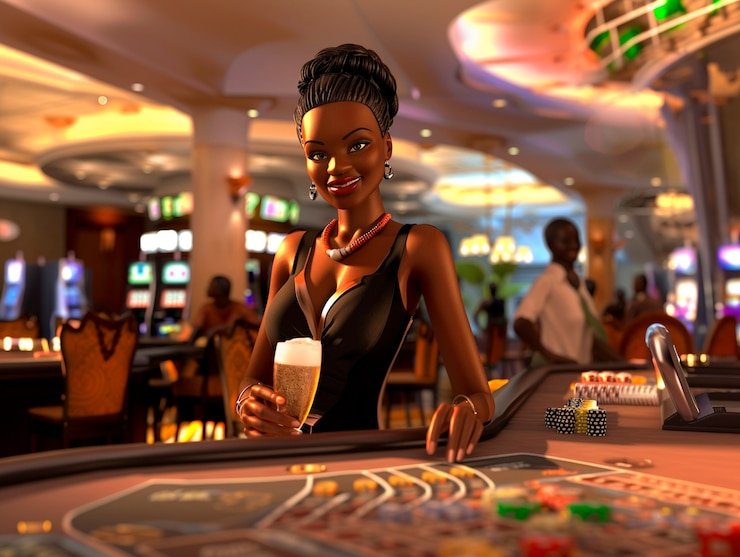 Tampilan meja Casino Hold'em live dealer di ajangslot